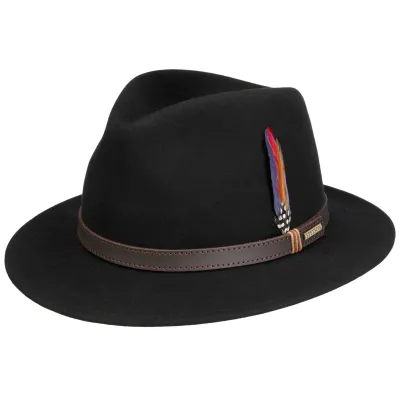 Chapeau Traveller Pitman Noir Feutre - Stetson