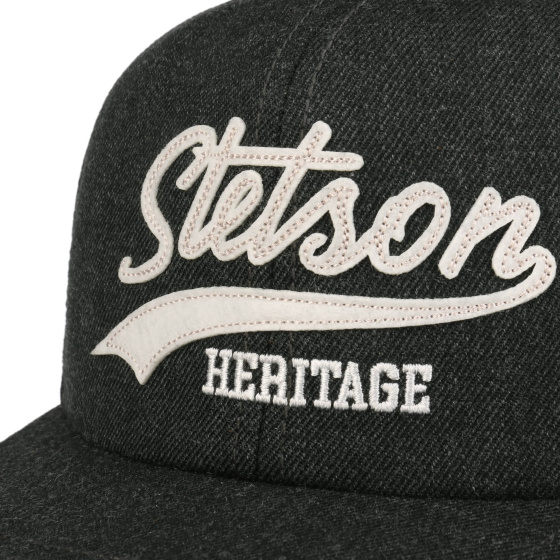 Script Heritage Charcoal Cotton Baseball Cap - Stetson