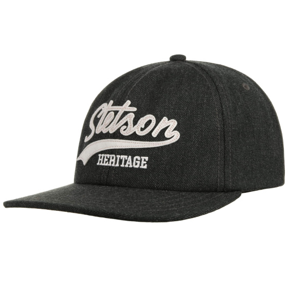 Script Heritage Charcoal Cotton Baseball Cap - Stetson