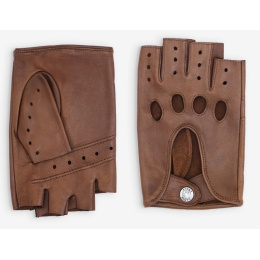 Unlined Camel Leather Fingerless Driving Gloves - Glove Story