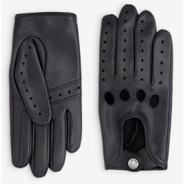 Black Lambskin Leather Driving Gloves - Glove Story