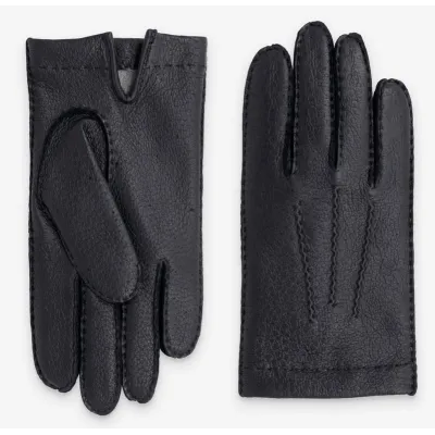 Gants Calabre Pécari Doublé Cachemire Noir - Glove Story