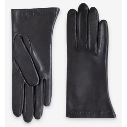 Women's Galia Black Leather Gloves with Silk Lining - Glove Story