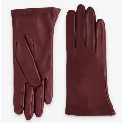 Women's Galia Leather Gloves Silk Lined Wine Red - Glove Story ref 18638 chapellerie traclet