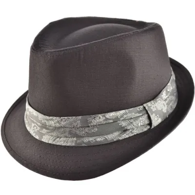Chapeau Trilby Paisley Coton Noir - Traclet