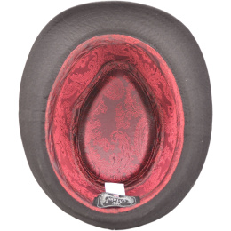 Black Cotton Paisley Trilby Hat - Traclet