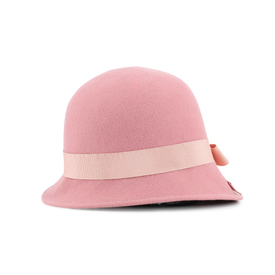 Pink Felt Cloche Hat - Made in France