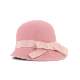 Pink Felt Cloche Hat - Made in France