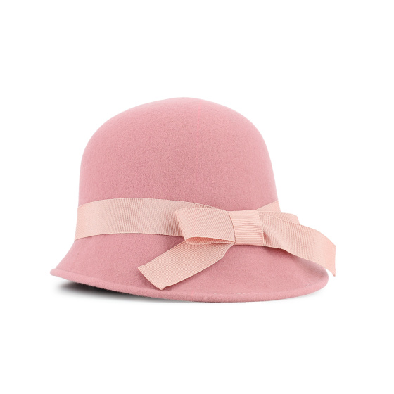 Pink Felt Cloche Hat - Made in France