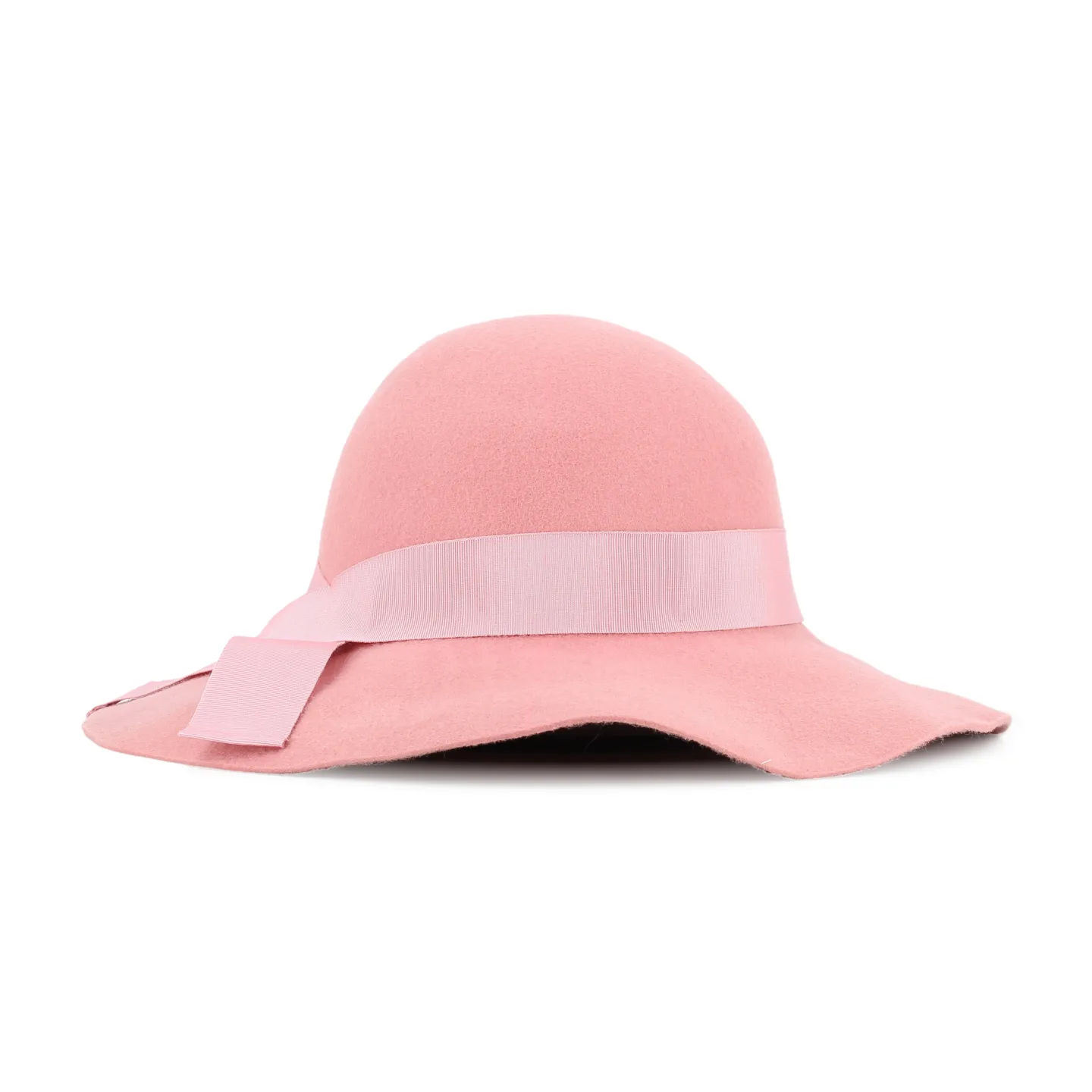 Pink Wool Felt Wide-Brim Hat Made in France - Ref 14637