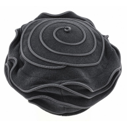 Women’s Jaipur Anthracite Fleece Beret Made in France - Traclet