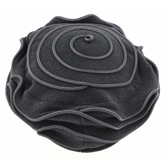 Women’s Jaipur Anthracite Fleece Beret Made in France - Traclet