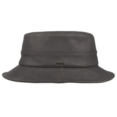 Sefton Brown Leather Bucket Hat - Hatland Reference: 24646| Chapellerie Traclet