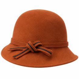 Chapeau Cloche Milan Feutre Brique  - Traclet