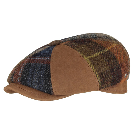 Chambéon Irish Patchwork Wool & Leather Cap - Fléchet