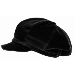 Casquette Gavroche Lucile Velours Noire - Traclet