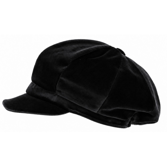 Casquette Gavroche Lucile Velours Noire - Traclet