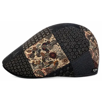 Artistic Patchwork Wool Flat Cap - Traclet, reference 24657, Traclet hat shop