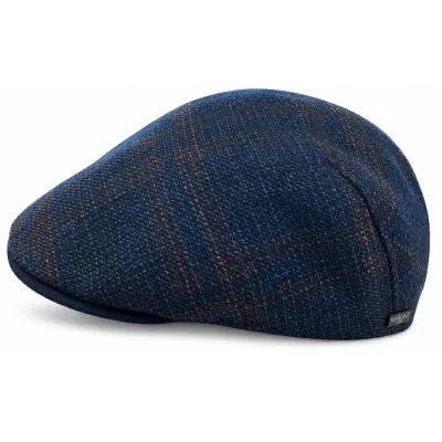 Dublin Blue Wool & Silk Rounded Cap - Traclet Ref: 24661. Traclet Hat Shop