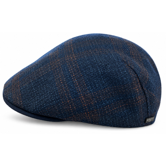 Dublin Blue Wool & Silk Rounded Cap - Traclet
