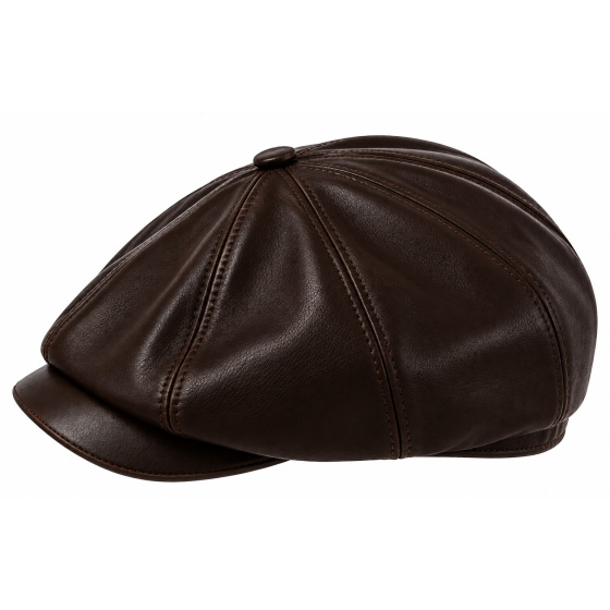 Casquette Hatteras Chester Nappa Cuir Marron Foncé - Traclet