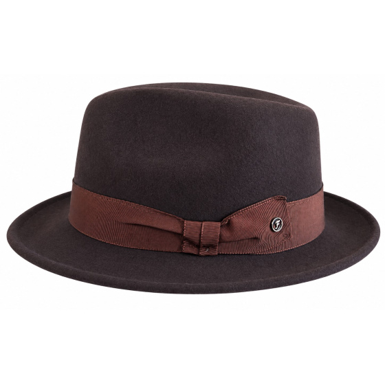 Chapeau Fédora Isidore Feutre Laine Marron - Fléchet