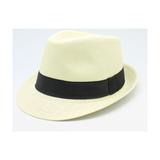 Chapeau Trilby Groove Paille Papier Ecru - Traclet