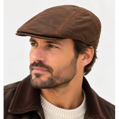Highlands Brown Waterproof Flat Cap - Traclet