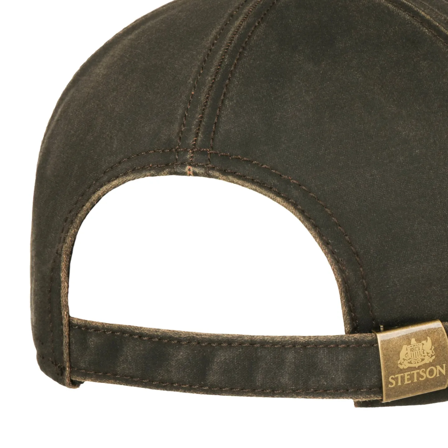 Vintage Brown Leather Patch Baseball Cap - Stetson - ref 23238