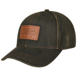 Casquette Baseball Avec Patch En Cuir Vintage Marron - Stetson