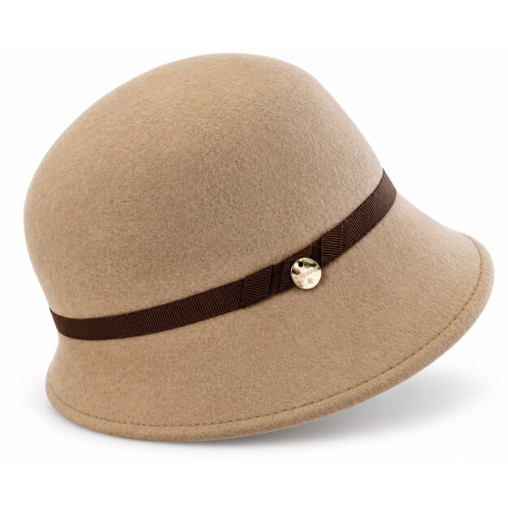Chapeau Cloche Zaus Feutre Laine Beige - Traclet