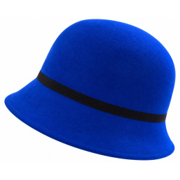 Chapeau Cloche Zaus Feutre Laine Bleu Royal - Traclet