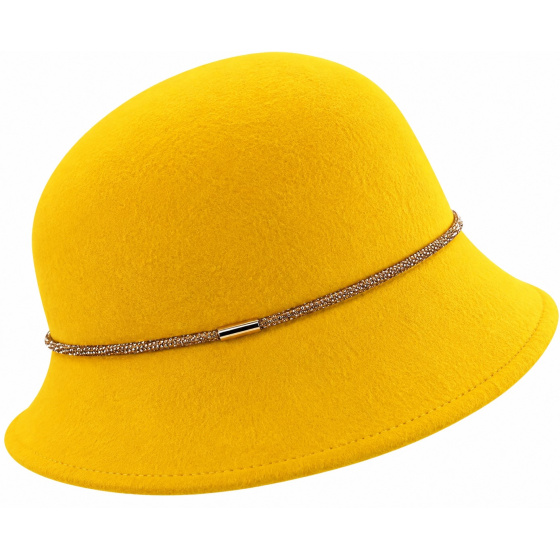 Chapeau Cloche Natalina Feutre Laine Jaune - Traclet