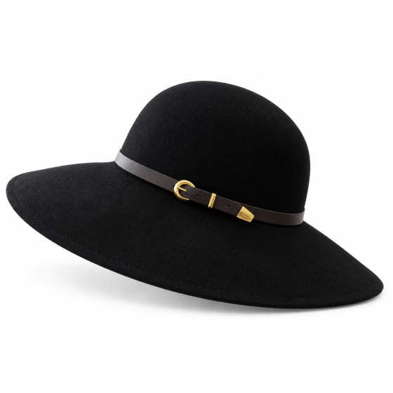 Capeline Rachel Feutre Laine Noir - Traclet