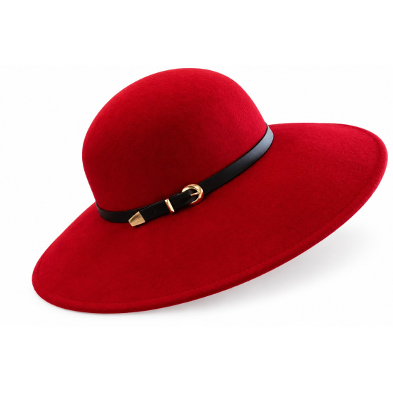 Capeline Rachel Feutre Laine Rouge - Traclet