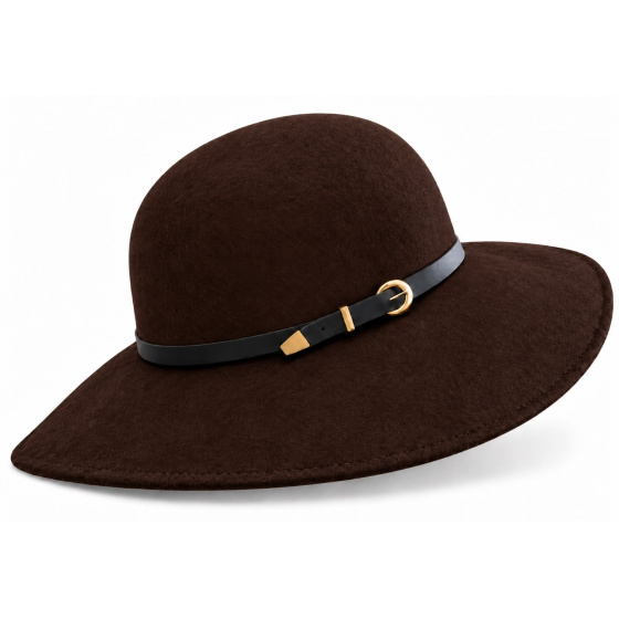 Capeline Rachel Feutre Laine Marron - Traclet