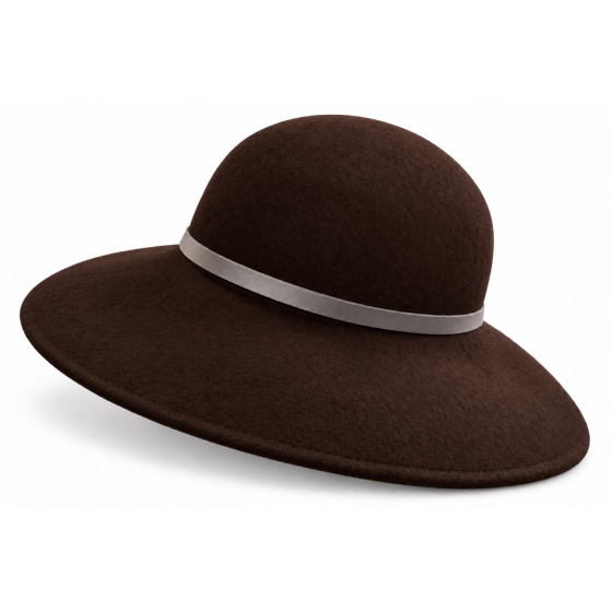 Rachel Brown Wool Felt Wide-Brim Hat - Traclet