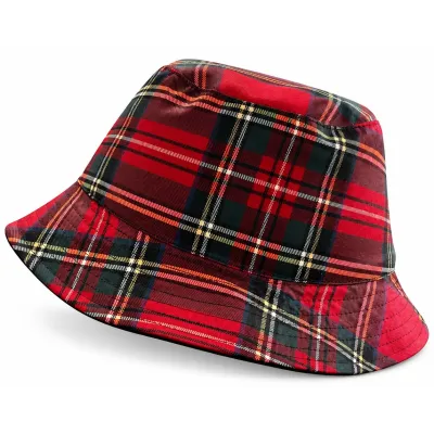 Red Plaid Reversible Wool Bucket Hat - Traclet Reference: 19182 | Traclet Hat Shop