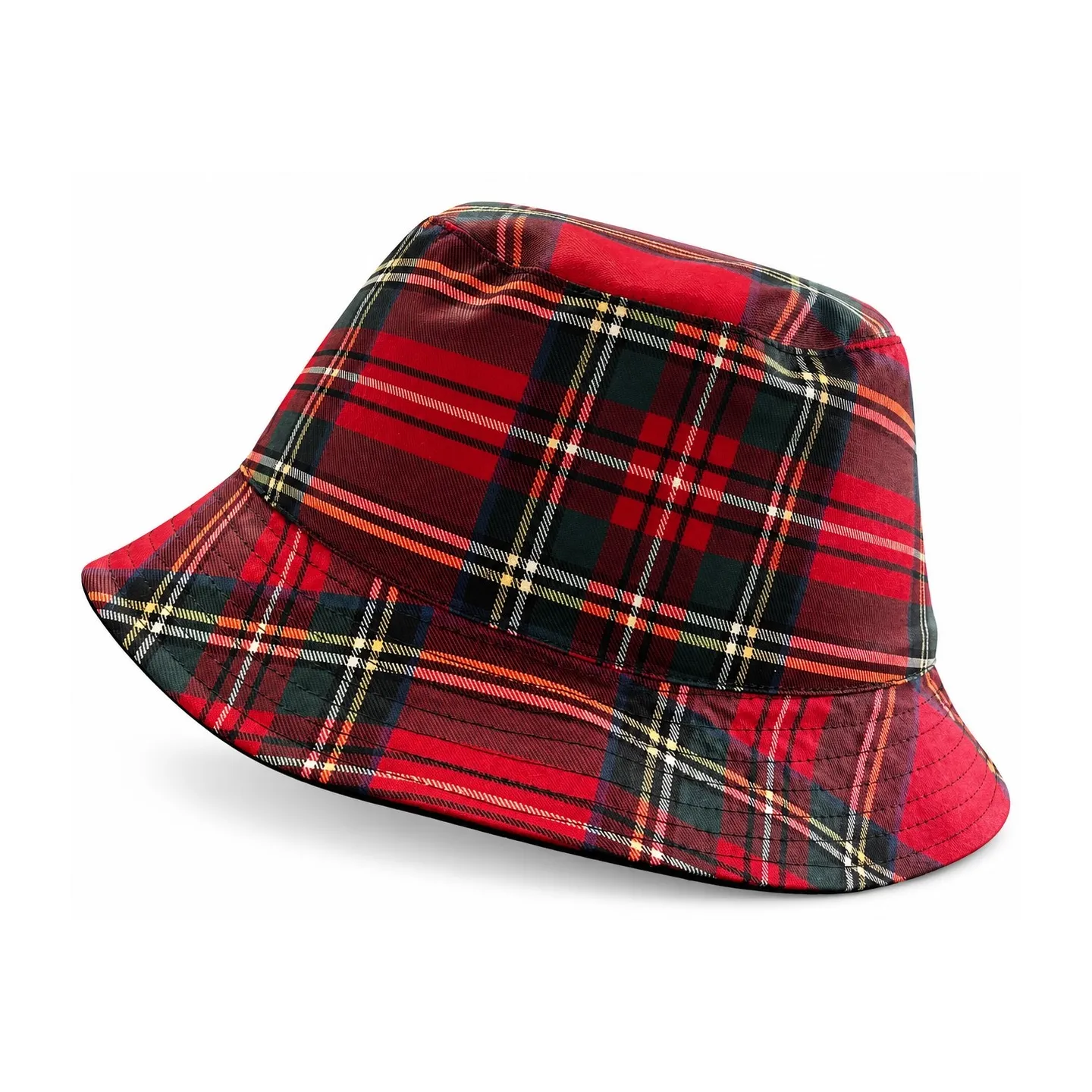 Red Plaid Reversible Wool Bucket Hat - Traclet Reference: 19182 | Traclet Hat Shop