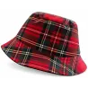 Chapeau Bob Réversible Inverness Tartan Rouge & Anthracite – Traclet Reference : 24715| Chapellerie Traclet