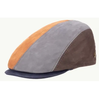 Casquette Plate Roma Patchwork Cuir- Traclet Reference : 24716| Chapellerie Traclet