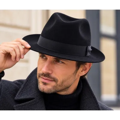 Black Wool Fedora Hat Pescara - Traclet ref 21981 traclert hatters