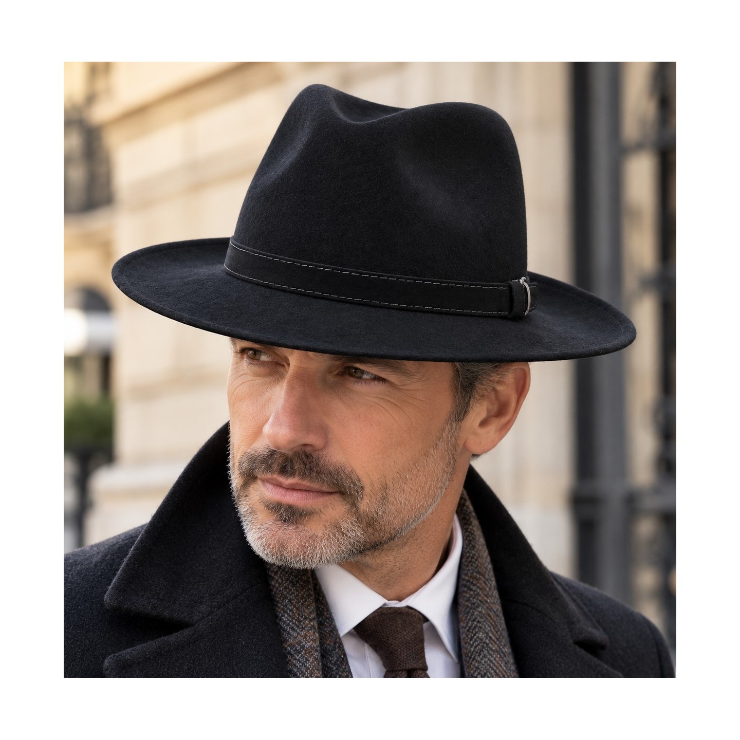 Chapeau Fedora Firenze Feutre Laine Noir - Traclet