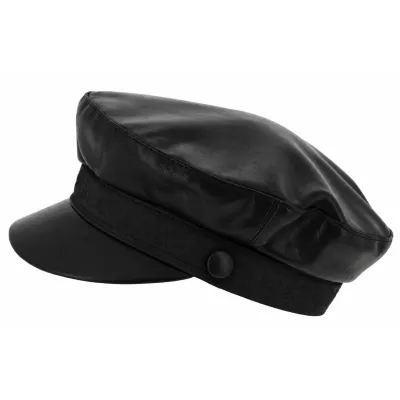 Casquette Marin Stewart Cuir Noir - Traclet Reference : 7820 | Chapellerie Traclet
