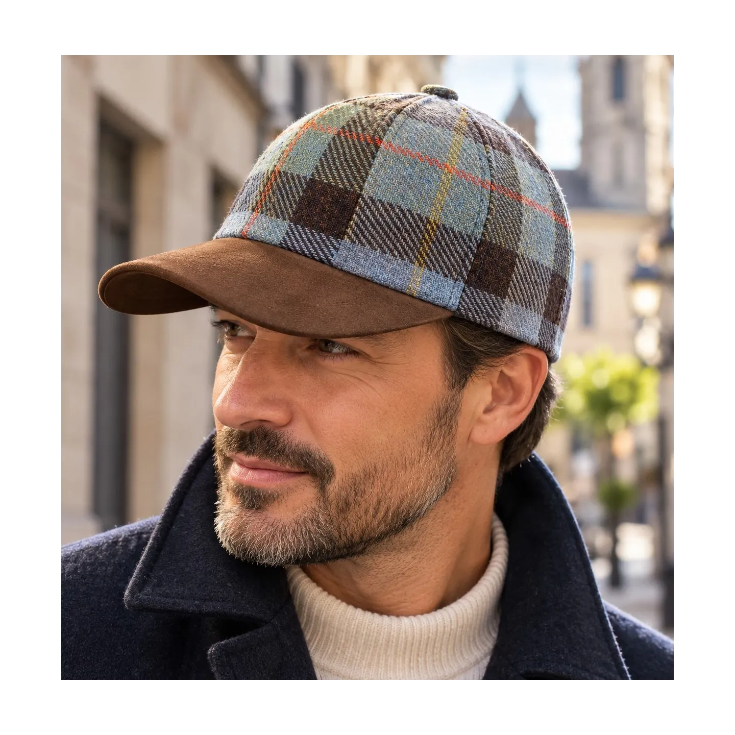 Brown Highland Patchwork Baseball Cap – Traclet Reference: 24625| Chapellerie Traclet