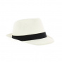White straw trilby hat for kids