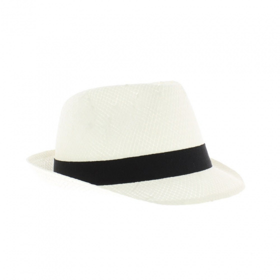 White straw trilby hat for kids White straw trilby hat for kids