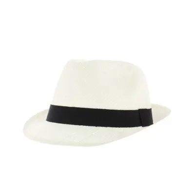 Chapeau trilby blanc paille enfant