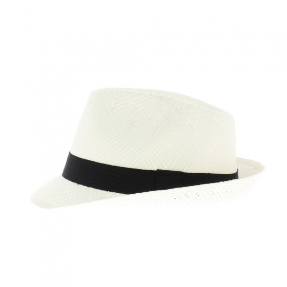 Chapeau trilby blanc paille enfant