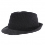 Black velvet trilby hat